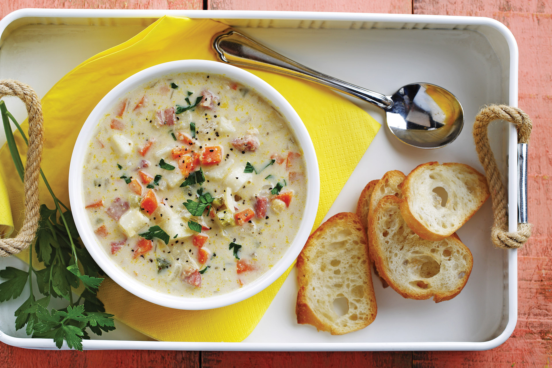 Root Vegetable and Hummus Soup recipe