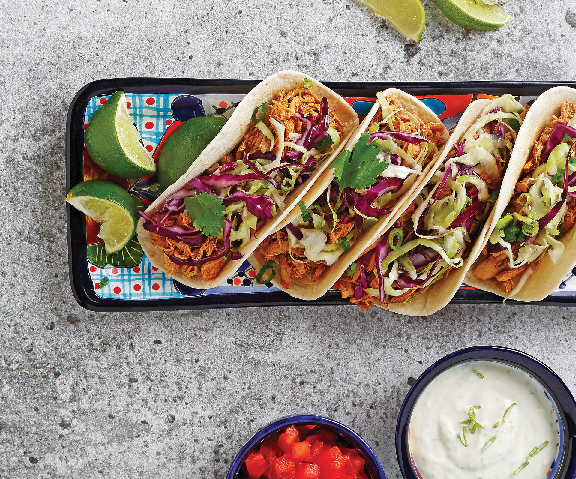 Chicken Tacos with Lime Crema recipe