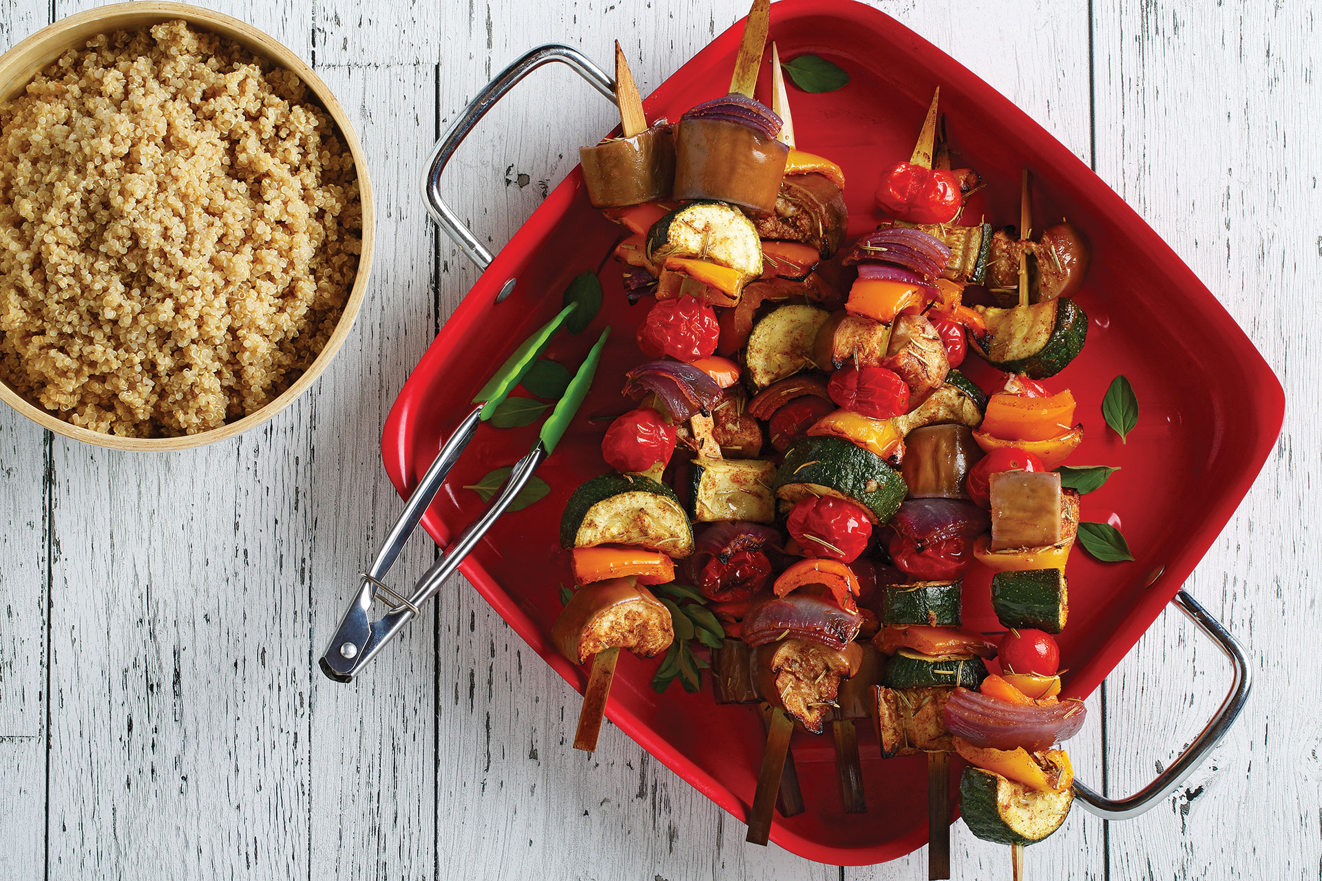 Rainbow Veggie Kebabs with Mediterranean Style Marinade recipe